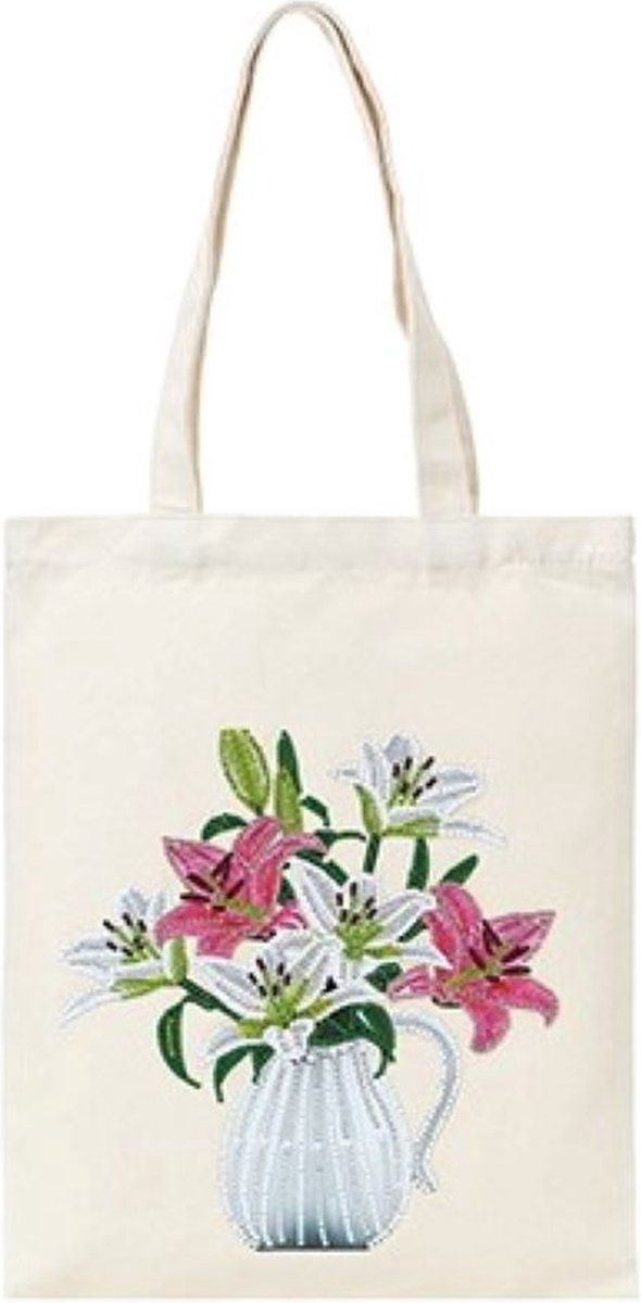 Diamond Painting - Tas - Painten - Vaas Bloemen - Inclusief Steentjes en luxe toolset