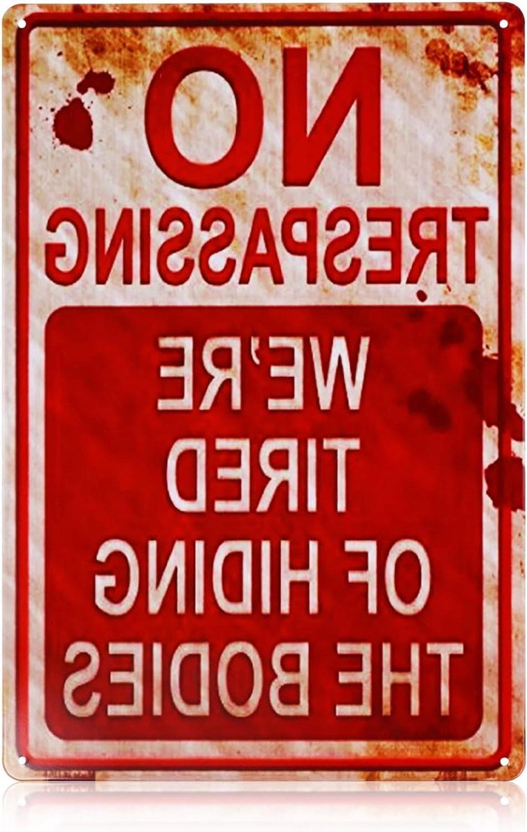   - Grappige Metalen Verboden Borden voor Buiten Halloween Decoratie, 20 x 30 cm