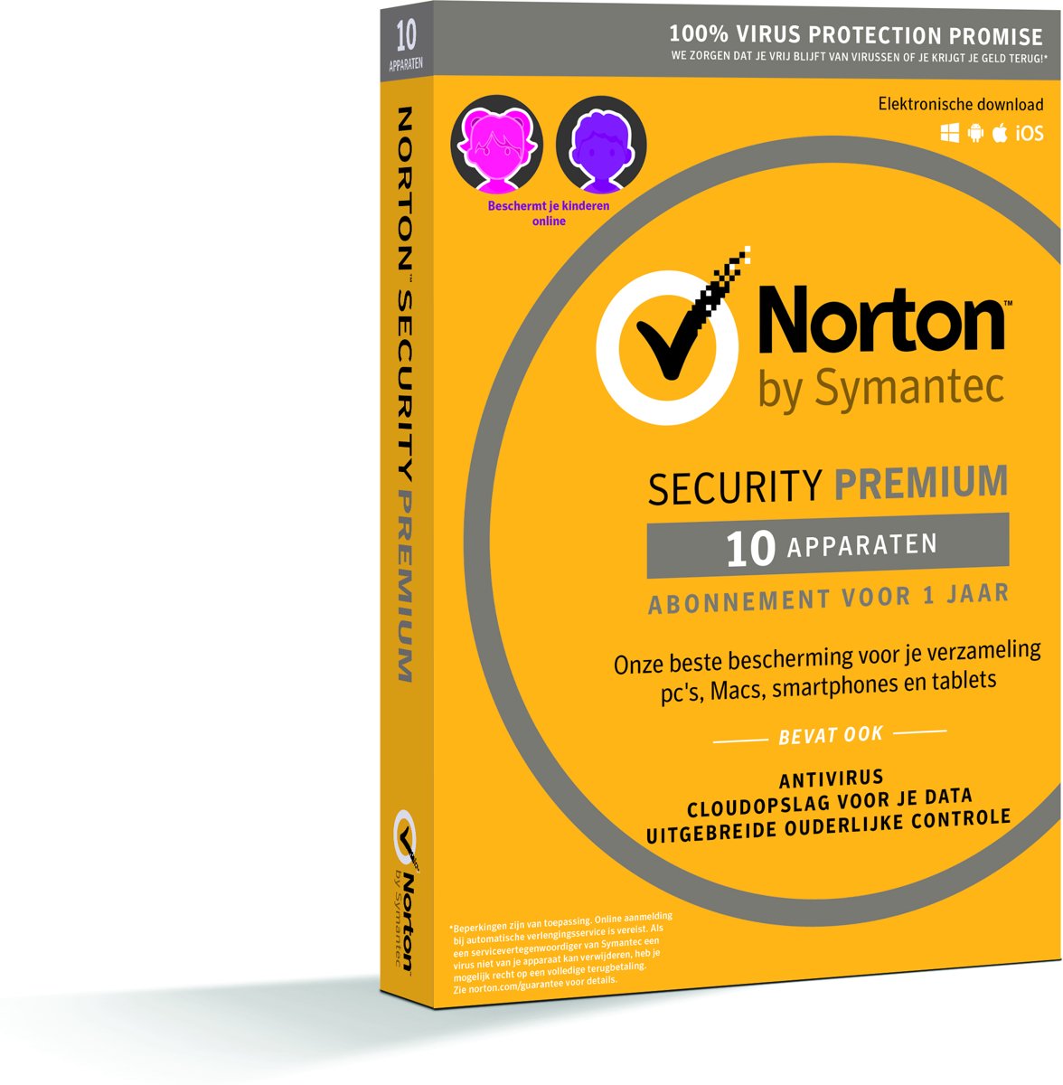 Norton Security Premium 3.0 met 25GB Backup - Nederlands / 10 Apparaten / 1 Jaar / Windows / Mac / iOS / Android