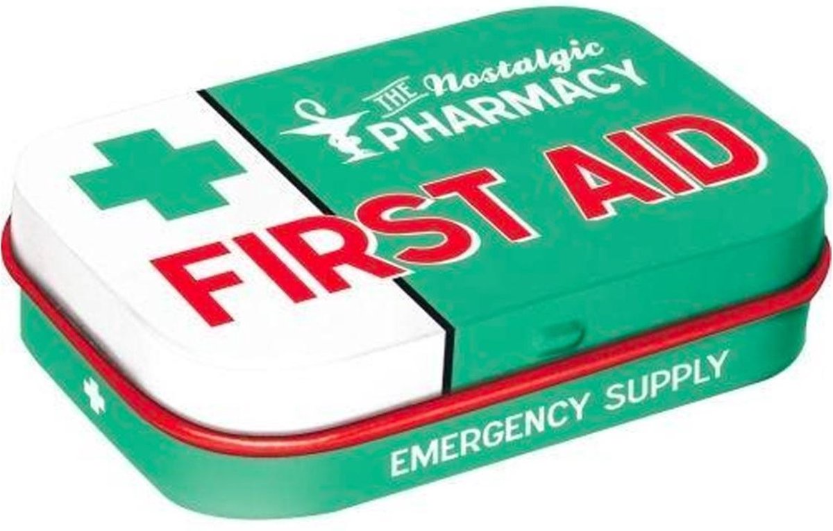 First Aid Groen Pepermunt Doosje Inclusief Mints