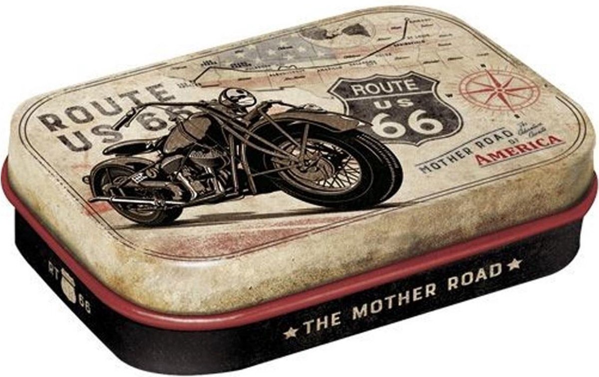 Route 66 - The Mother Road Bike - Pepermunt  - Metalen Blikje - Mint Box