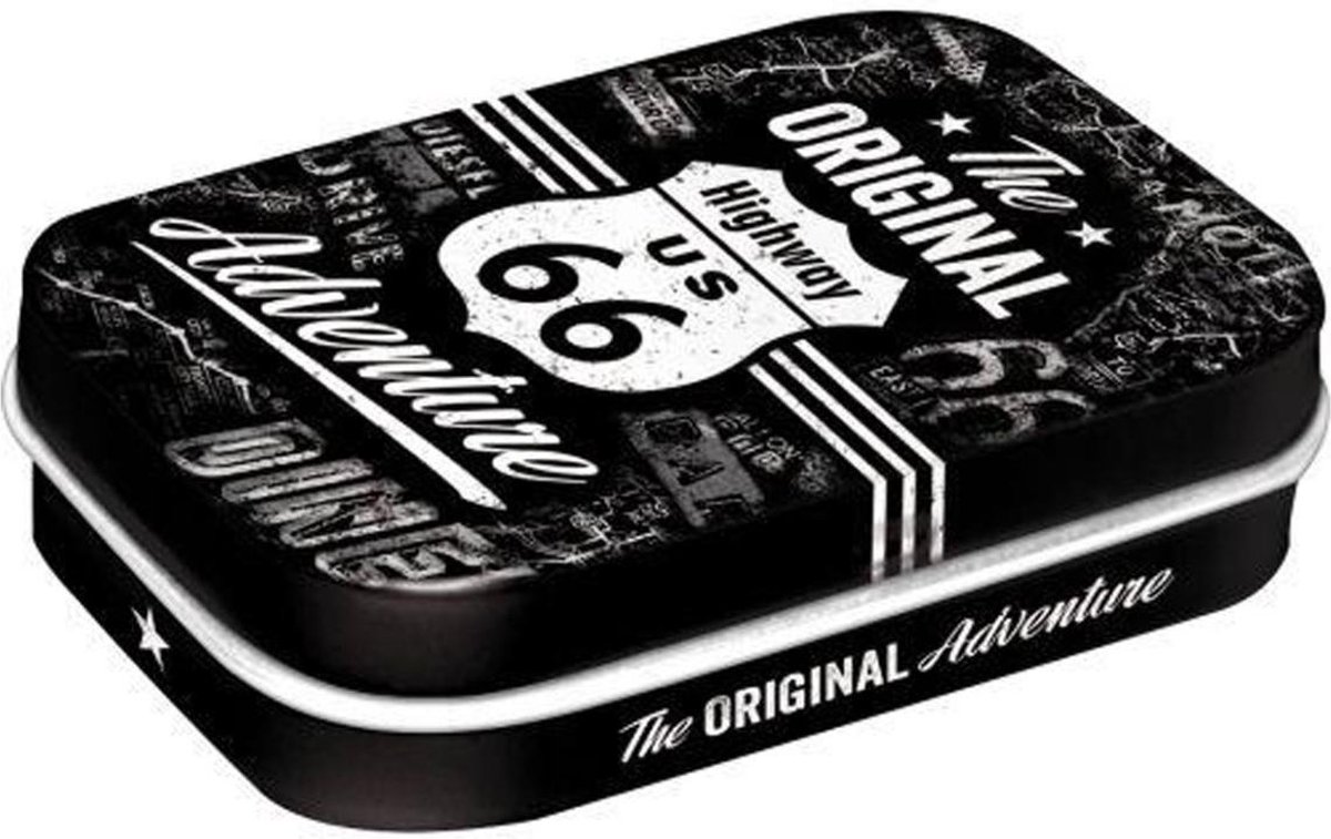 The Original Route US 66 - Pepermunt Snoepjes - Metalen Blikje - Mint Box