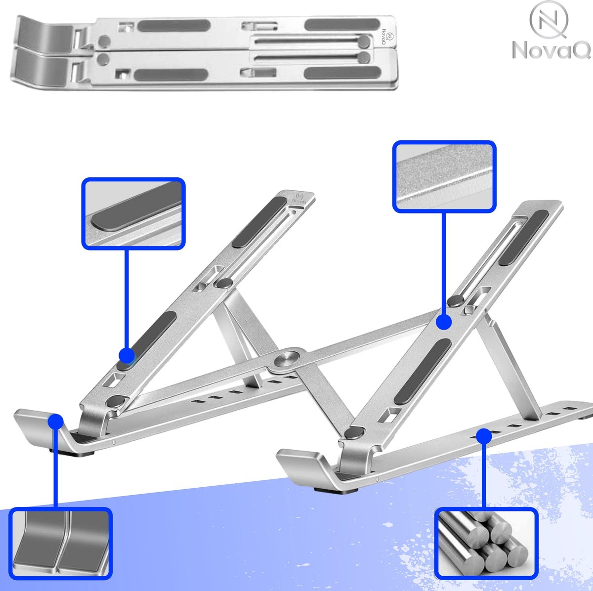 Laptop Standaard  - Ipad Houder - Tablet Houder -  10 t/m 16 Inch - Verstelbaar & Opvouwbaar