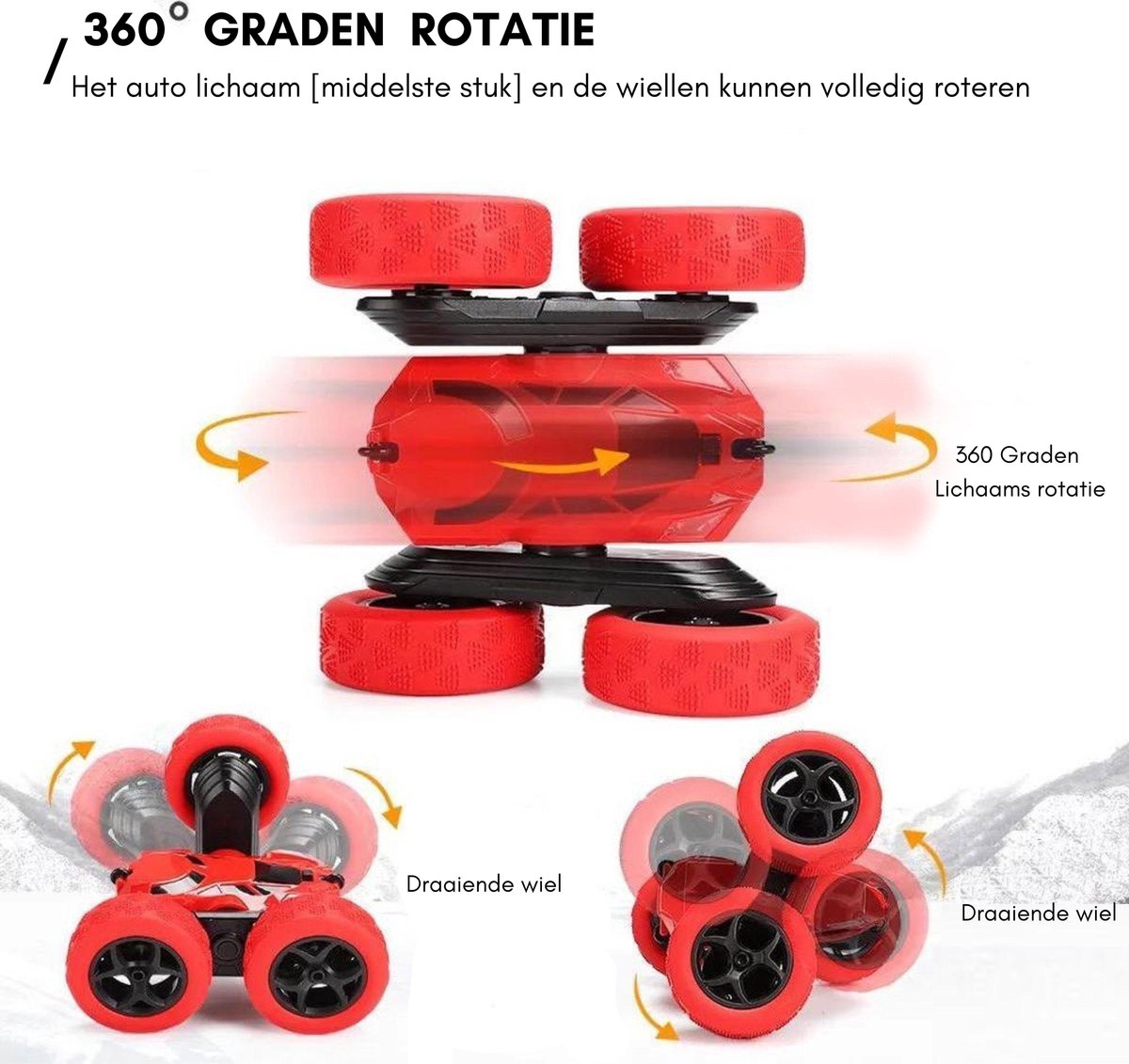 NueNext ® Bestuurbaar auto speelgoed Rc,  Afstandsbediening auto dubbelzijdige 360 ° roterende RC-auto met koplampen, kinderspeelgoed voor Jongens & Meisjes, Volwassenen speelgoed stunt RC car