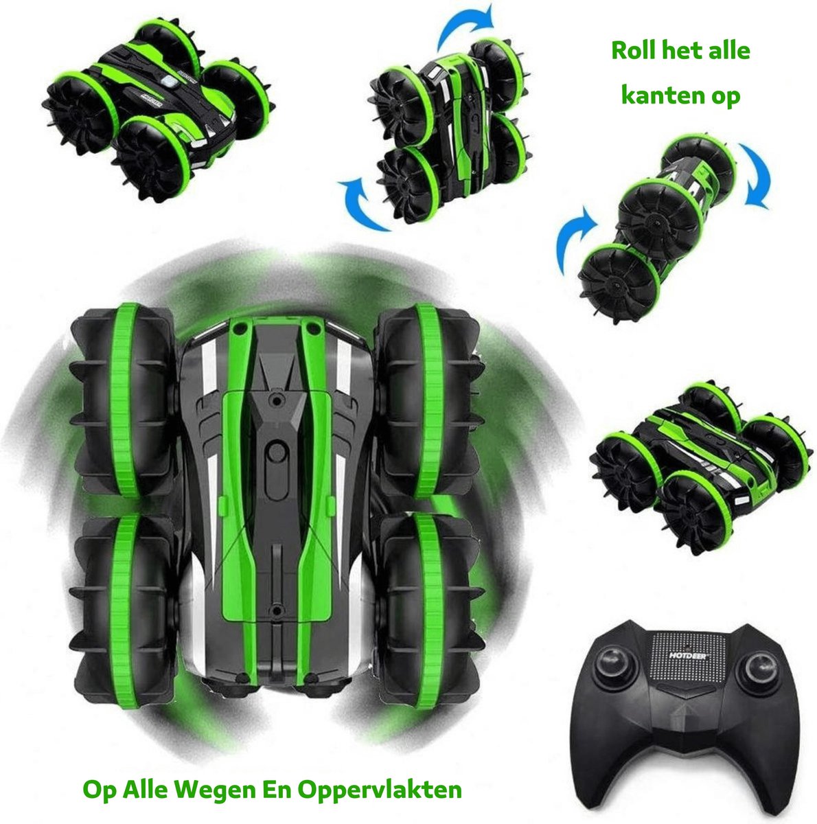 NueNext® Bestuurbaar auto& boot speelgoed Rc, strand auto waterdicht dubbelzijdige 360 ° roterende RC-auto Afstandsbediening auto Kinderspeelgoed voor Jongens & Meisjes, Volwassenen speelgoed stunt RC auto 2021