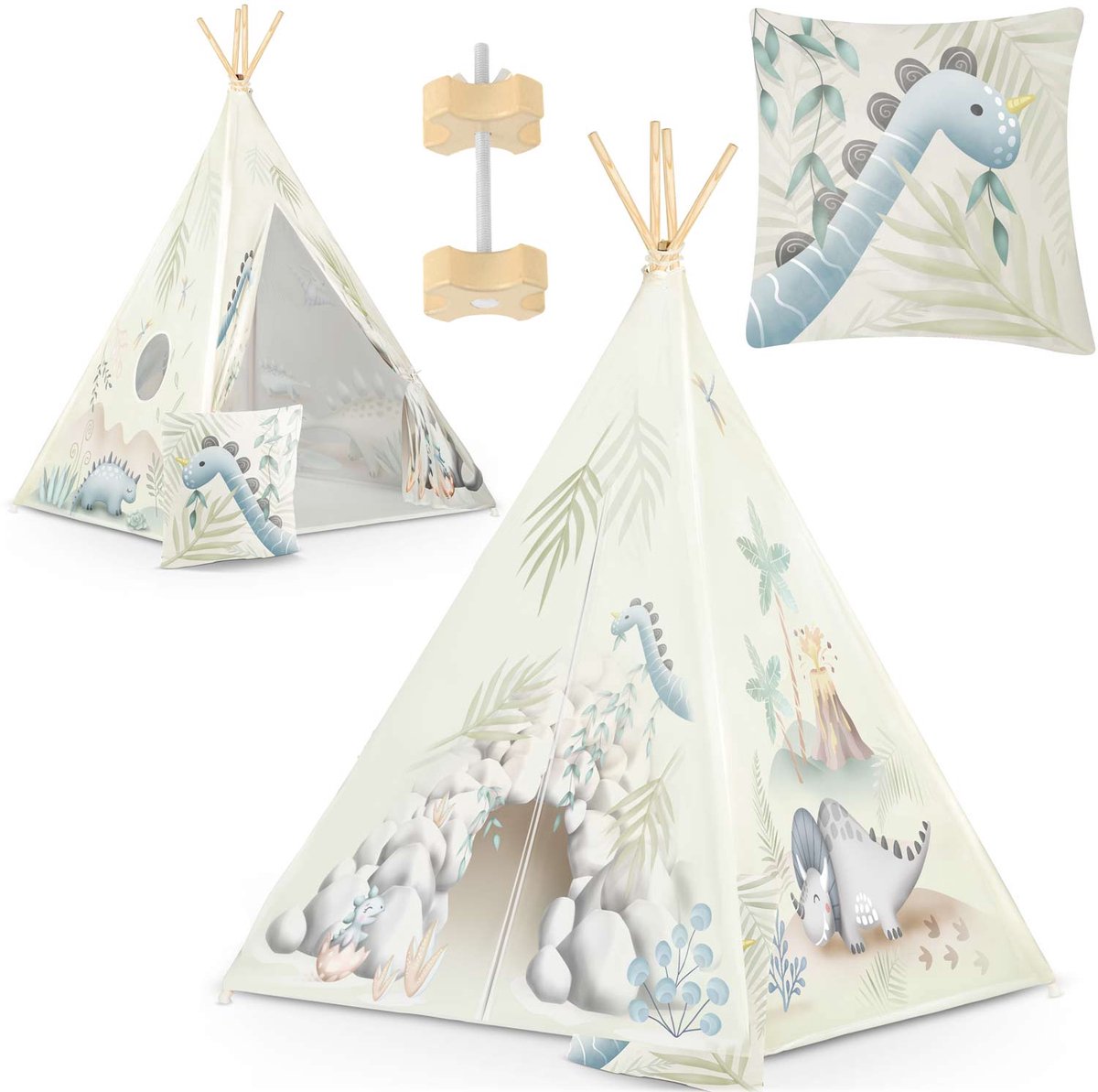   Tipi Tent voor Kinderen – Met Dinos
