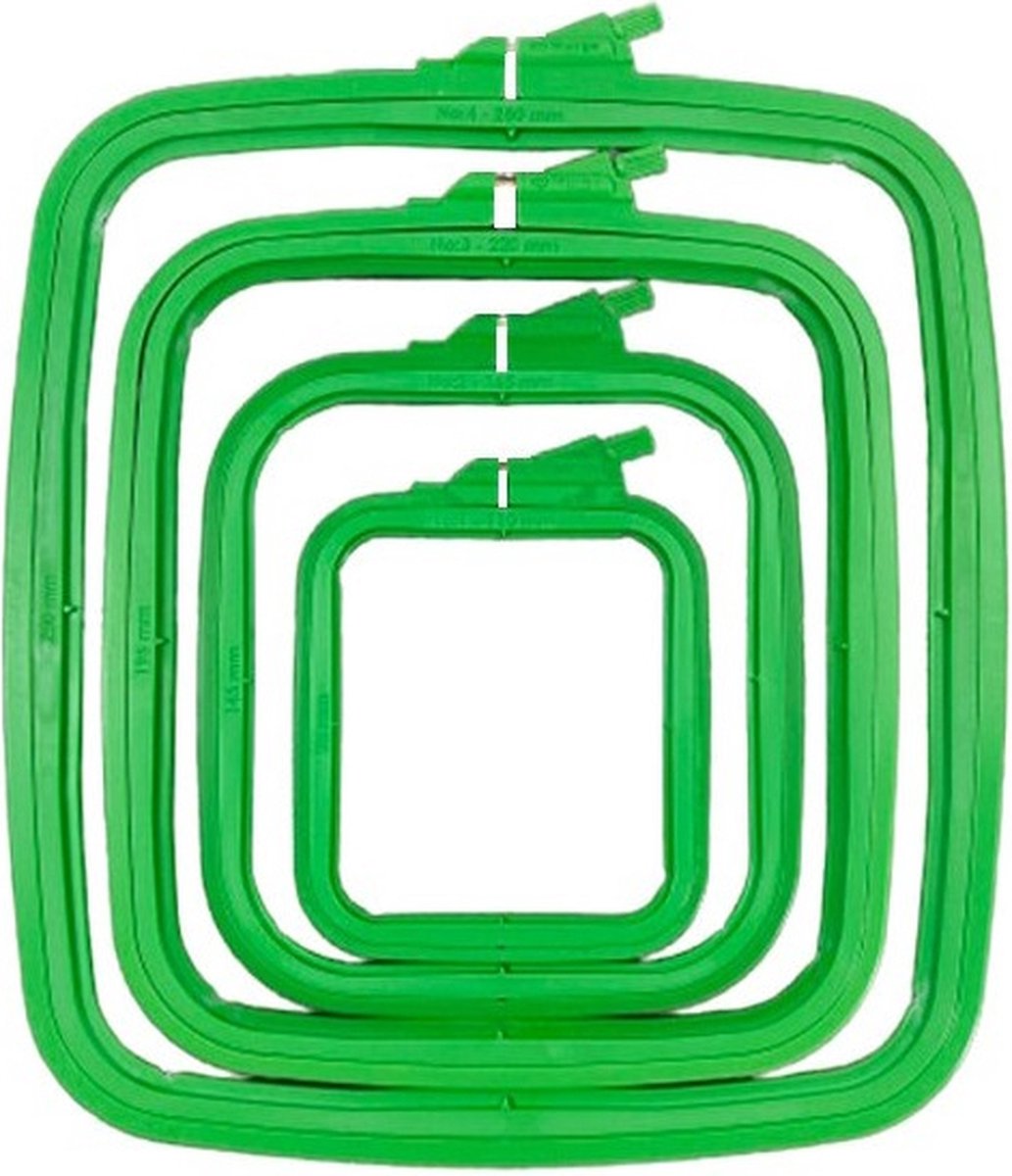  en SET -   Groen - vier verschillende maten - voor al uw borduurwerk, van groot naar klein