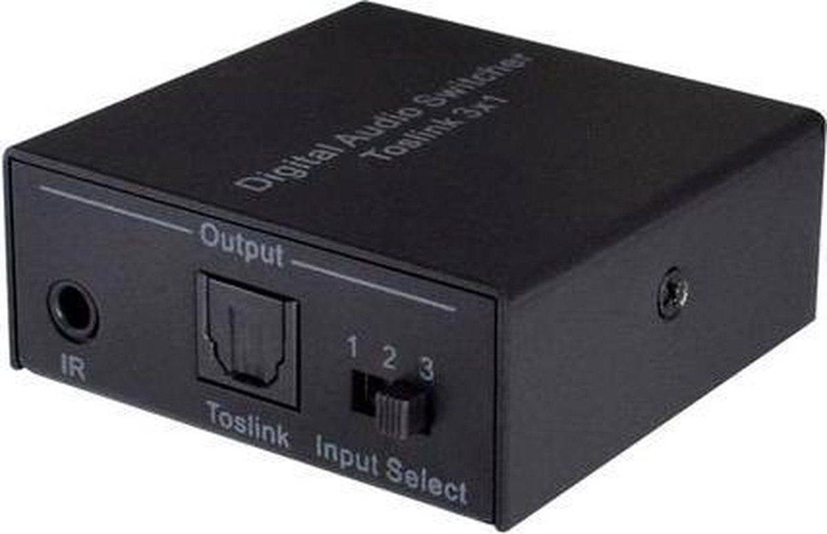 NÖRDIC SGM-131 SPDIF / TOSLINK digitale optische Audio switch 3 X 1 - Met afstandsbediening - Zwart