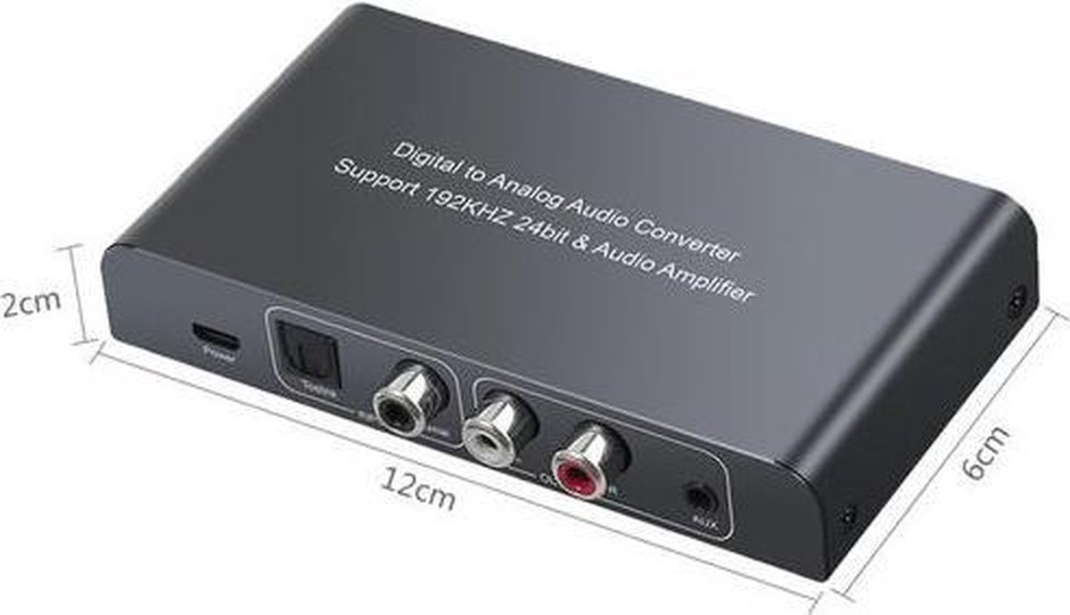 NÖRDIC SGM-134 Audio converter digitaal naar analoog - SPDIF - Coaxiale Toslink naar analoge L / R - Met afstandsbediening - Zwart