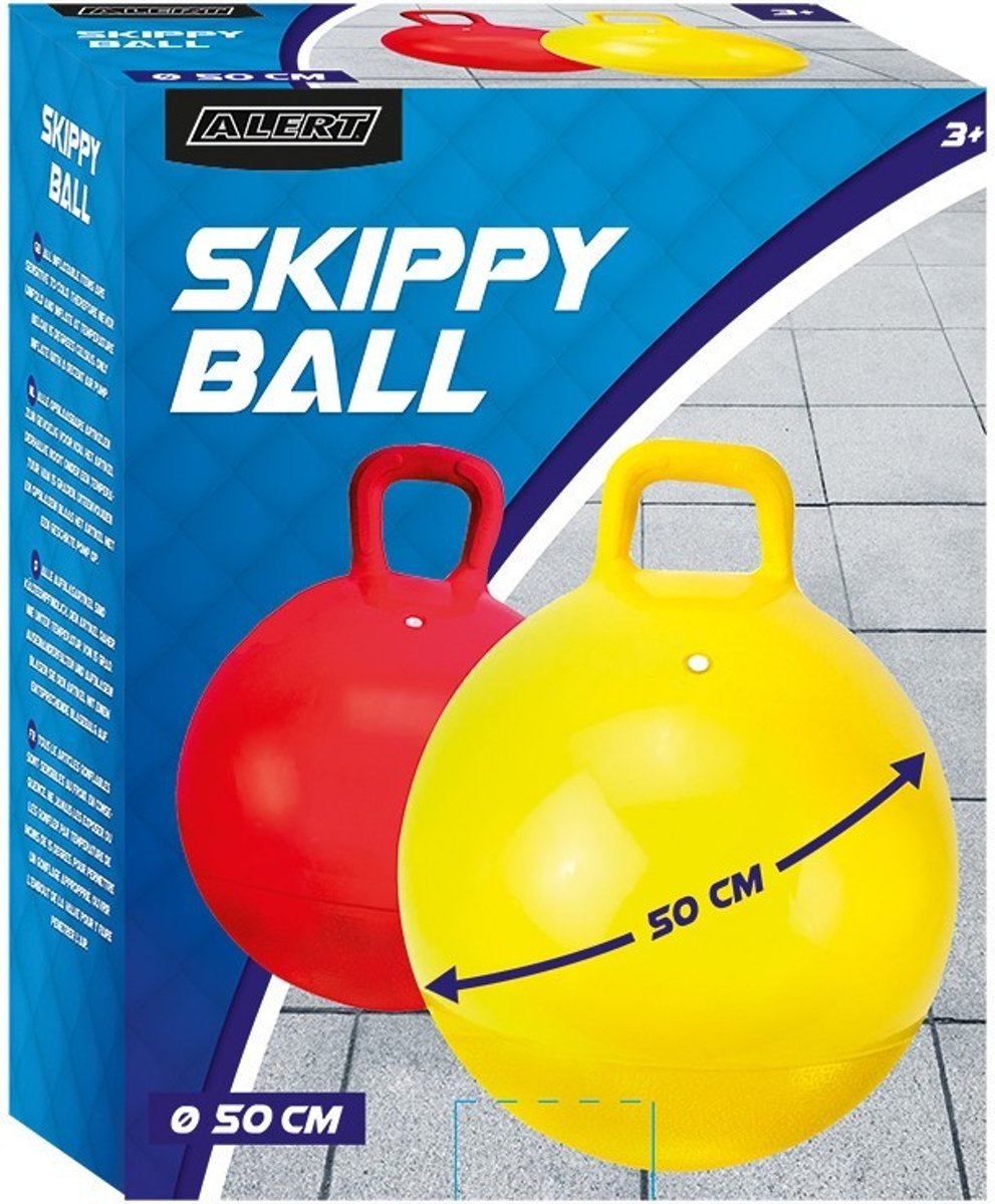 Skippybal Geel 50CM OPGEBLAZEN