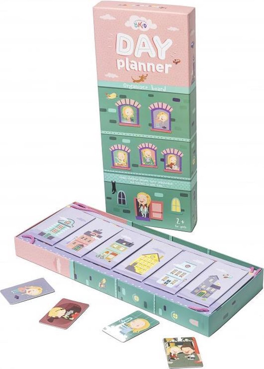 OKID Dagplanner – Organizer Bord met 100 Kaarten met activiteiten en taken – Beloningssysteem - Educatief Speelgoed – voor Meisjes – Daily planner – Kind