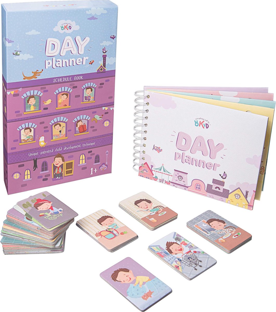 OKID Dagplanner – Peuter/Kleuter Boek met 50 Kaarten met activiteiten en taken – Educatief Speelgoed – voor Jongens  – Daily planner – Kind