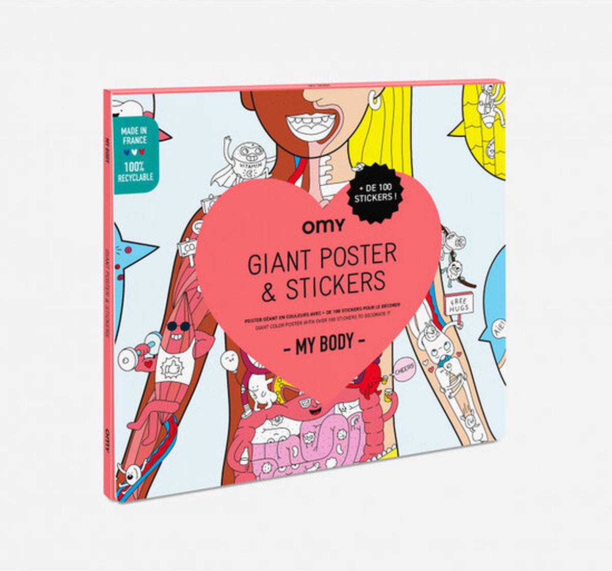 Gigantische kleurposter My body + stickers - OMY