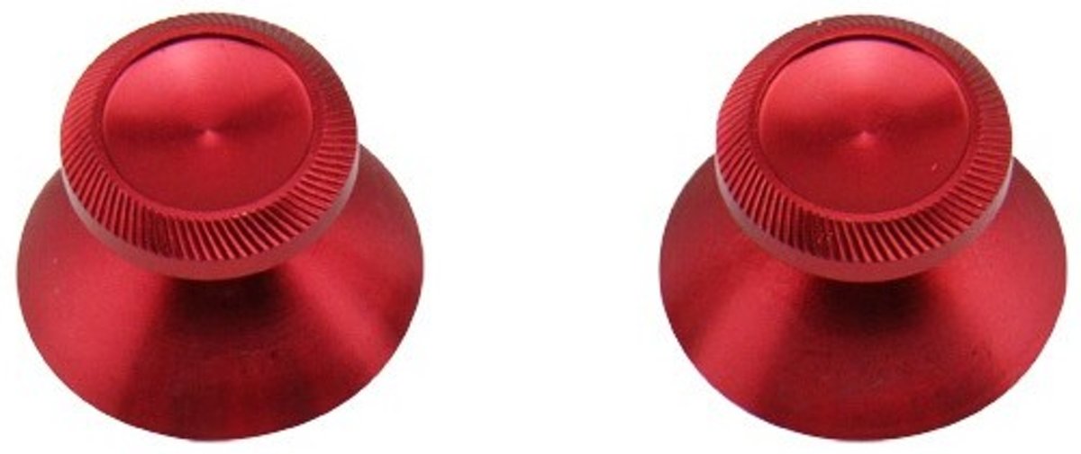 2 Stuks Aluminium stick Thumbsticks voor Sony PlayStation 4 PS4 Controller - Rood