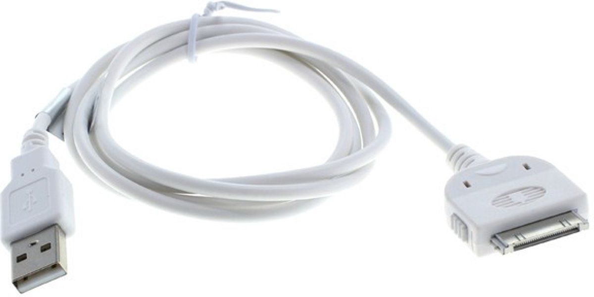 2in1 USB datakabel voor Apple iPhone 3G/3GS/4/4S/iPod - Wit