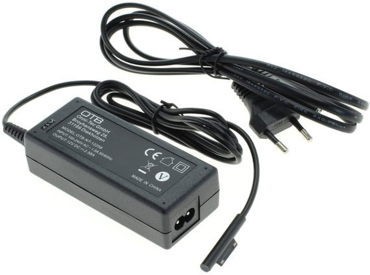 OTB Voedingsadapter 12V / 2,58A / 31W voor Microsoft Surface notebooks