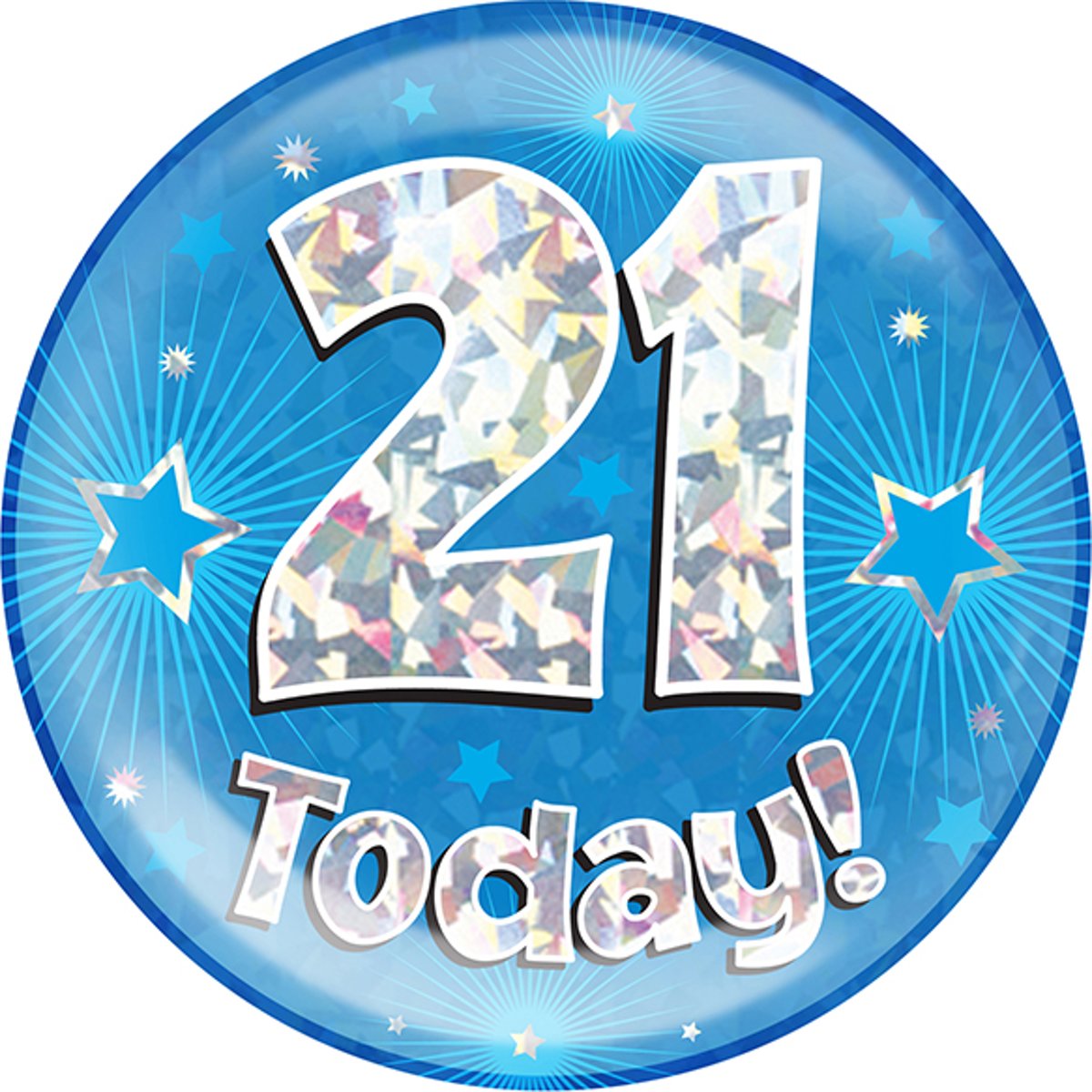 Mega Button “21 today Blauw”