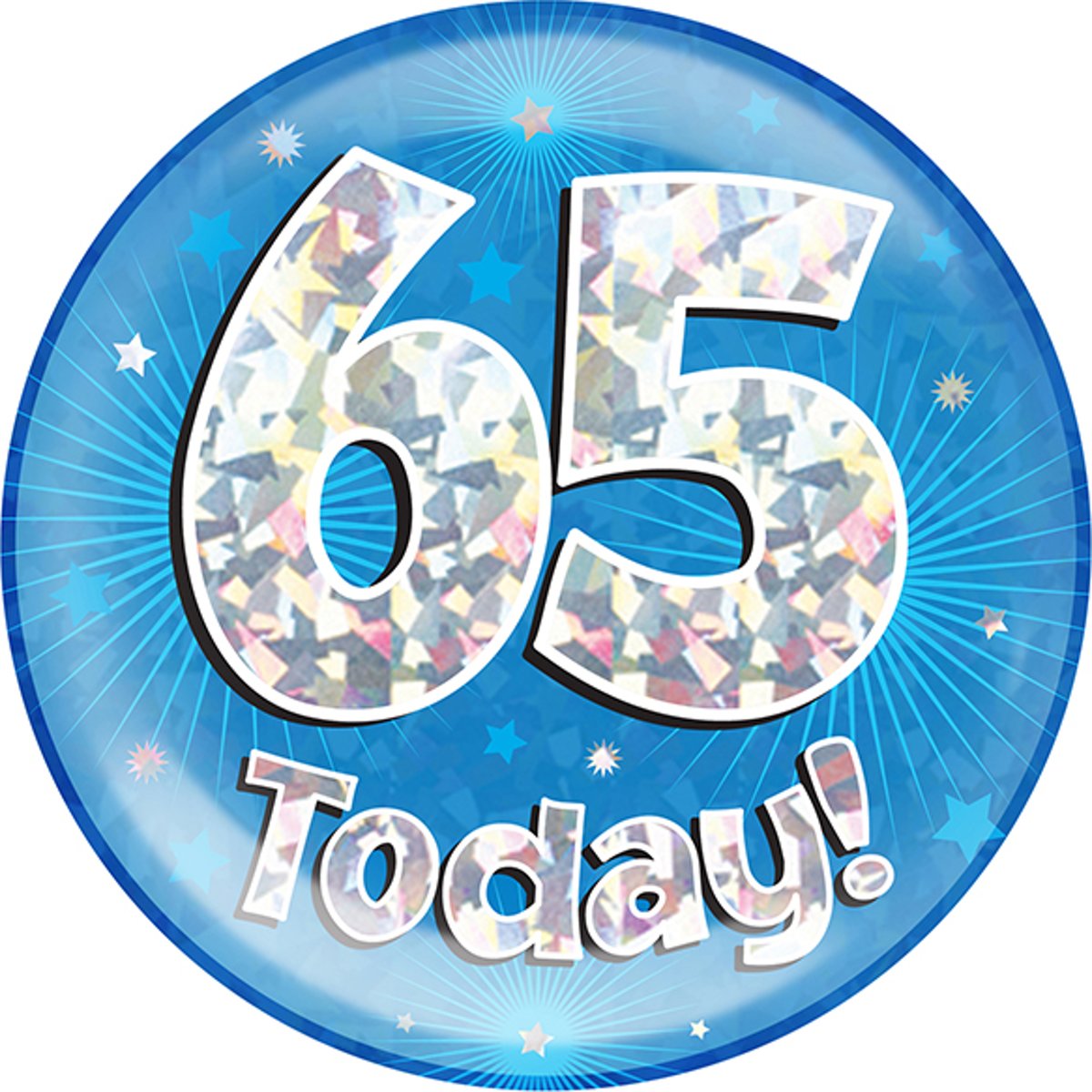 Mega Button “65 today Blauw”