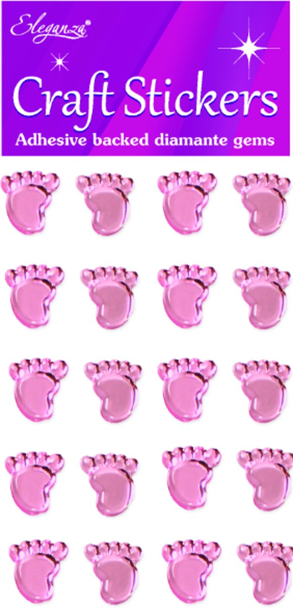 Stickers Baby Voetjes Meisje (roze) (per vel)