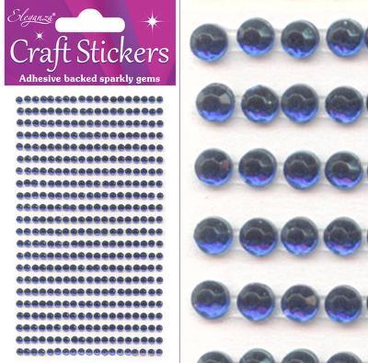 Stickers Diamantjes Donker Blauw (per vel) 3mm