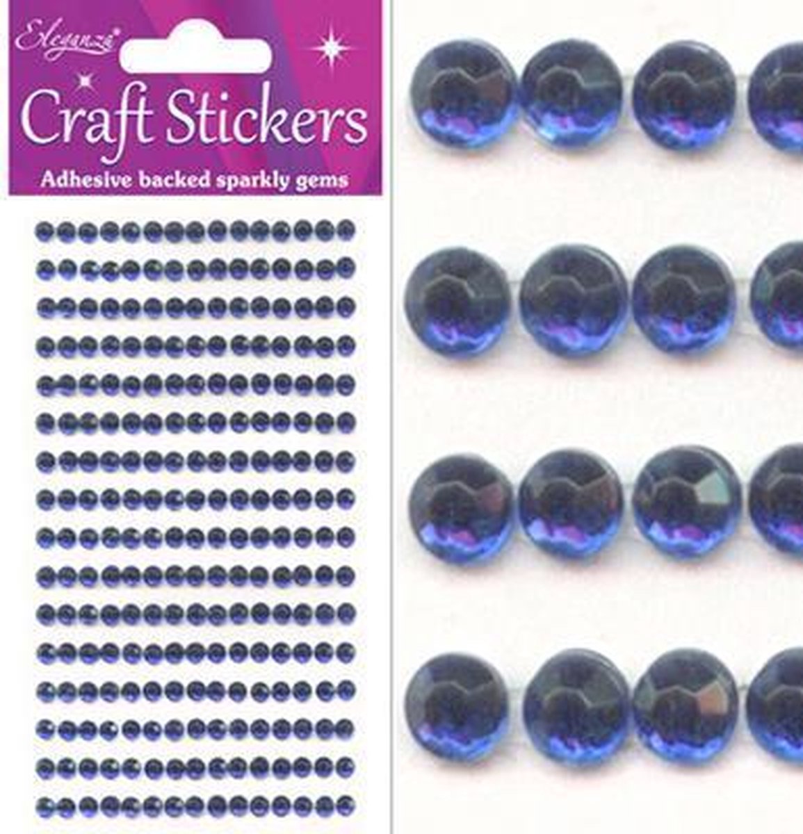 Stickers Diamantjes Donker Blauw (per vel) 4mm