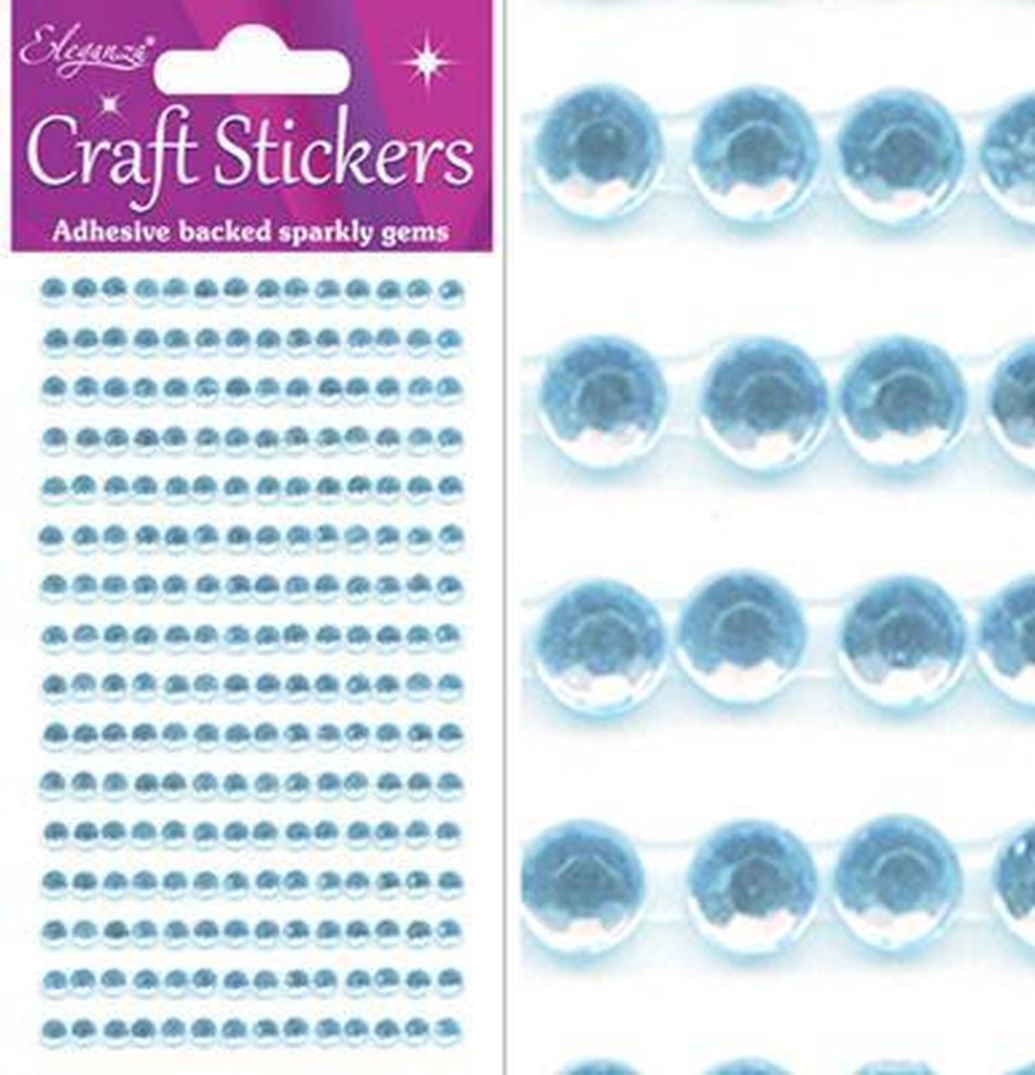 Stickers Diamantjes Licht Blauw (per vel) 4mm