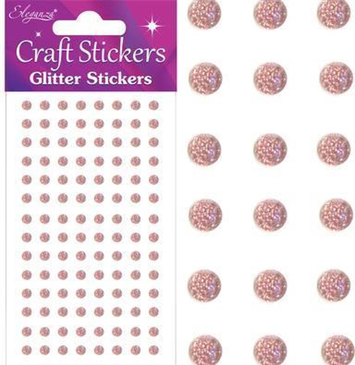 Stickers Glitter Diamantjes Rose Gold (per vel) 4mm