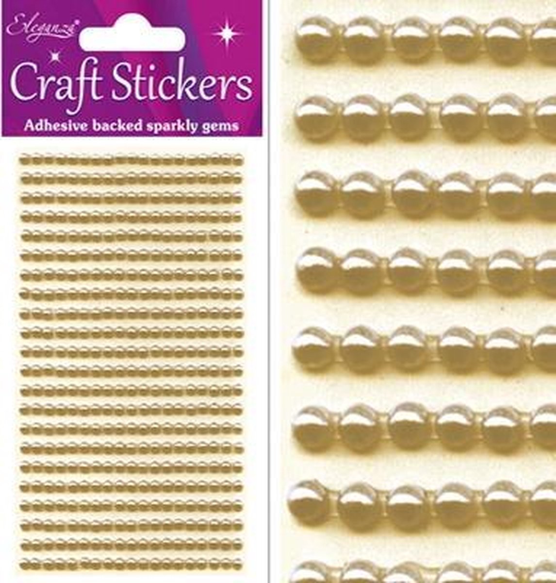 Stickers Pareltjes Goud (per vel) 3mm