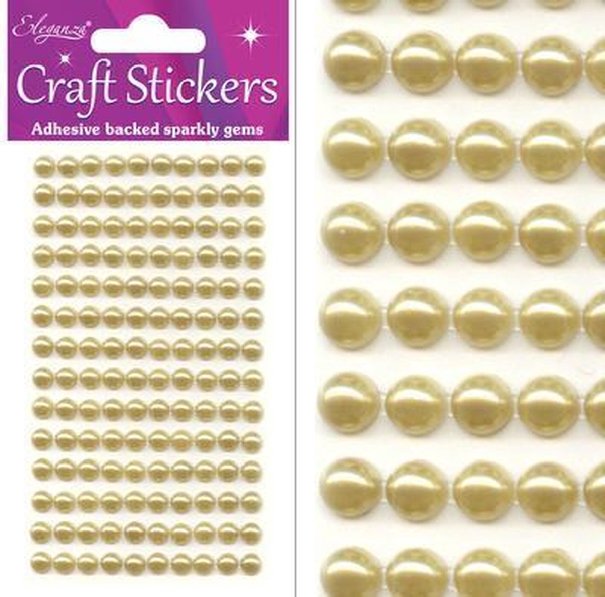 Stickers Pareltjes Goud (per vel) 4mm