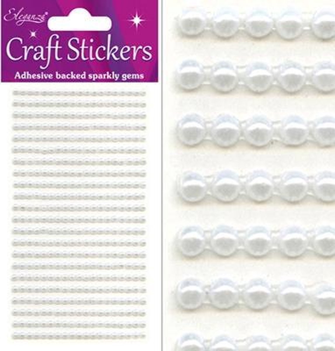 Stickers Pareltjes Wit (per vel) 3mm