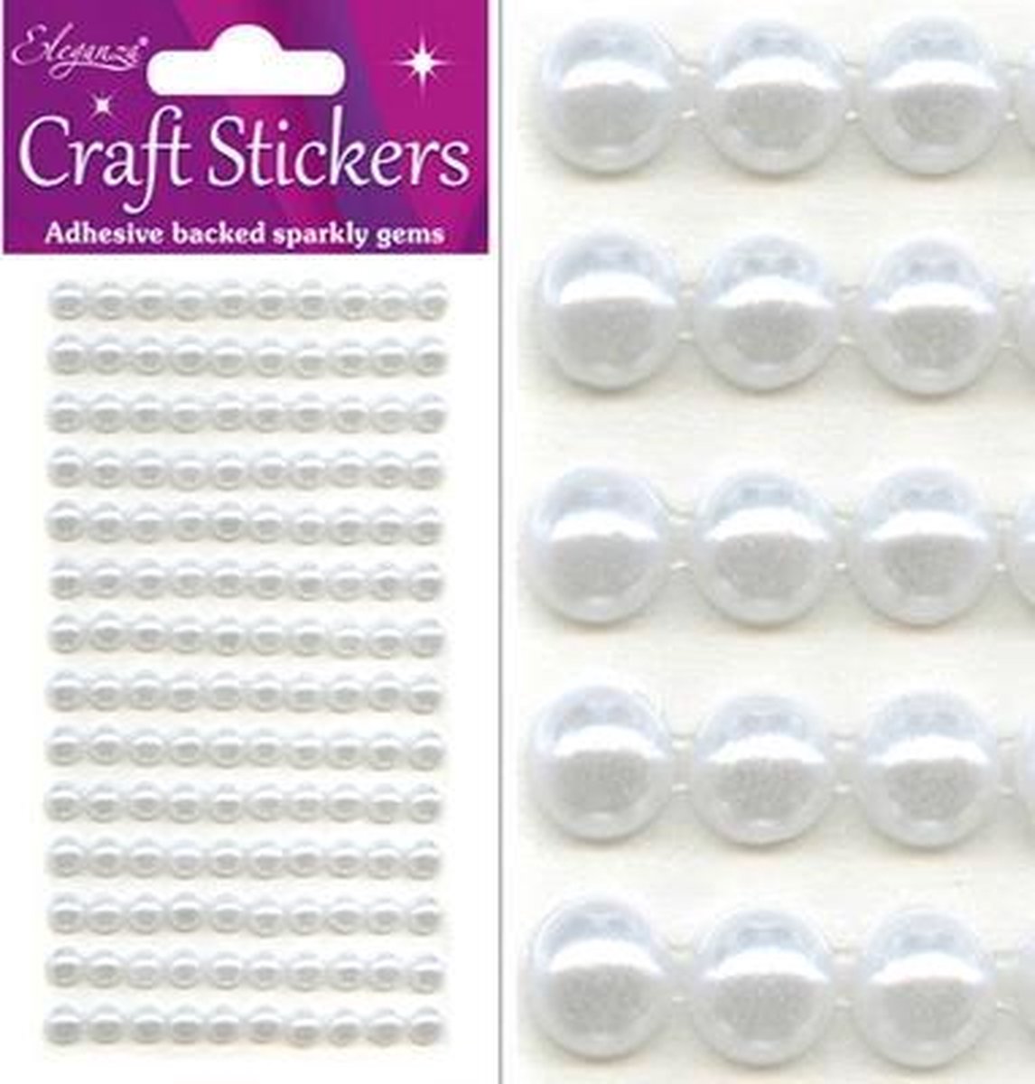 Stickers Pareltjes Wit (per vel) 6mm