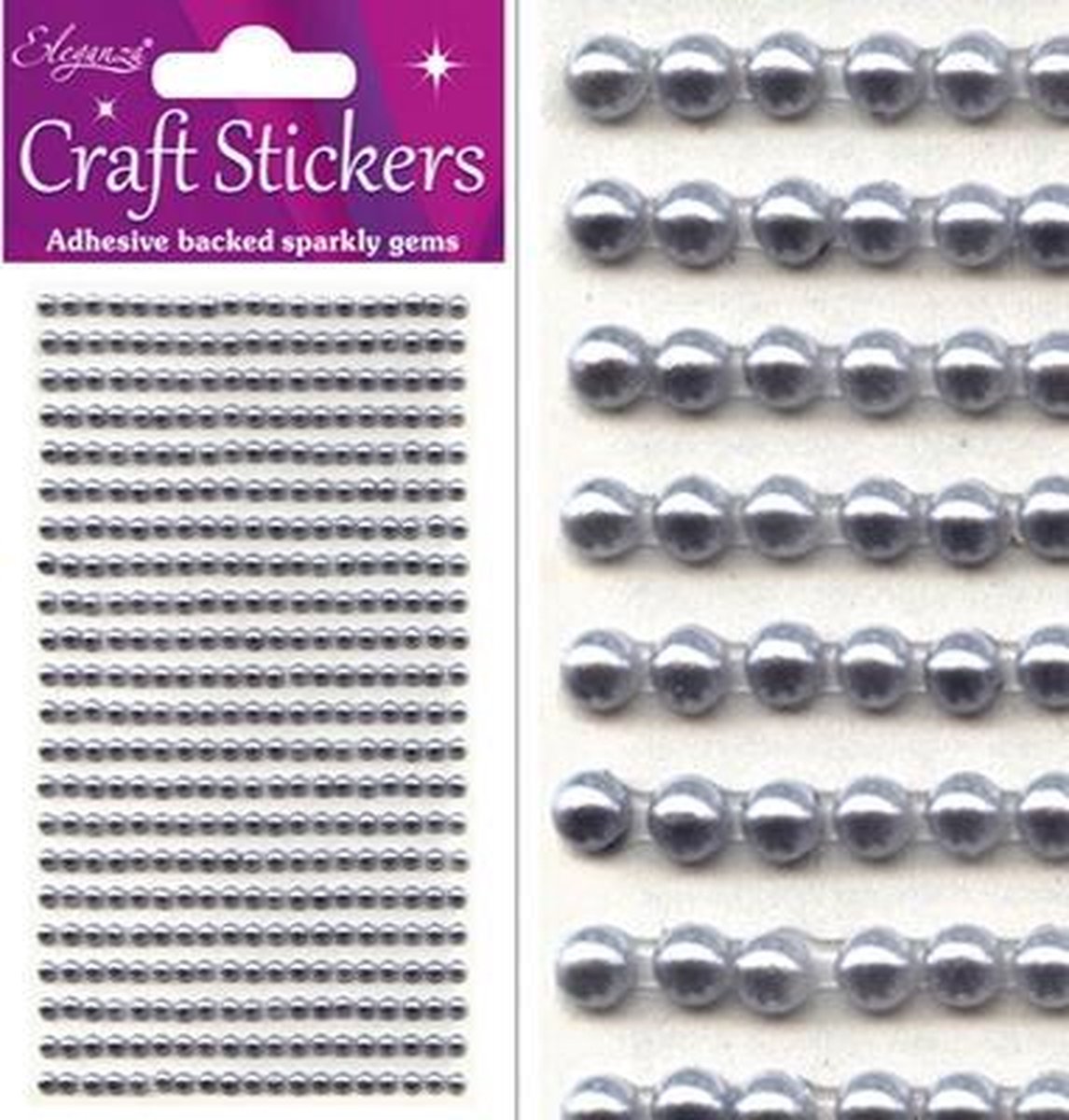 Stickers Pareltjes Zilver (per vel) 3mm