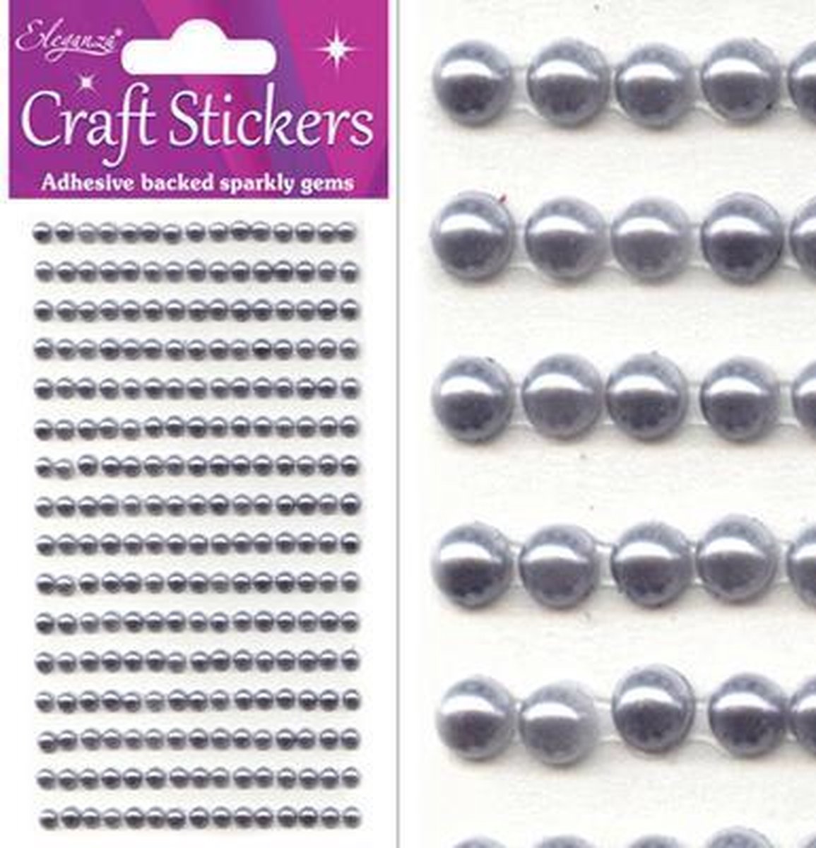 Stickers Pareltjes Zilver (per vel) 4mm