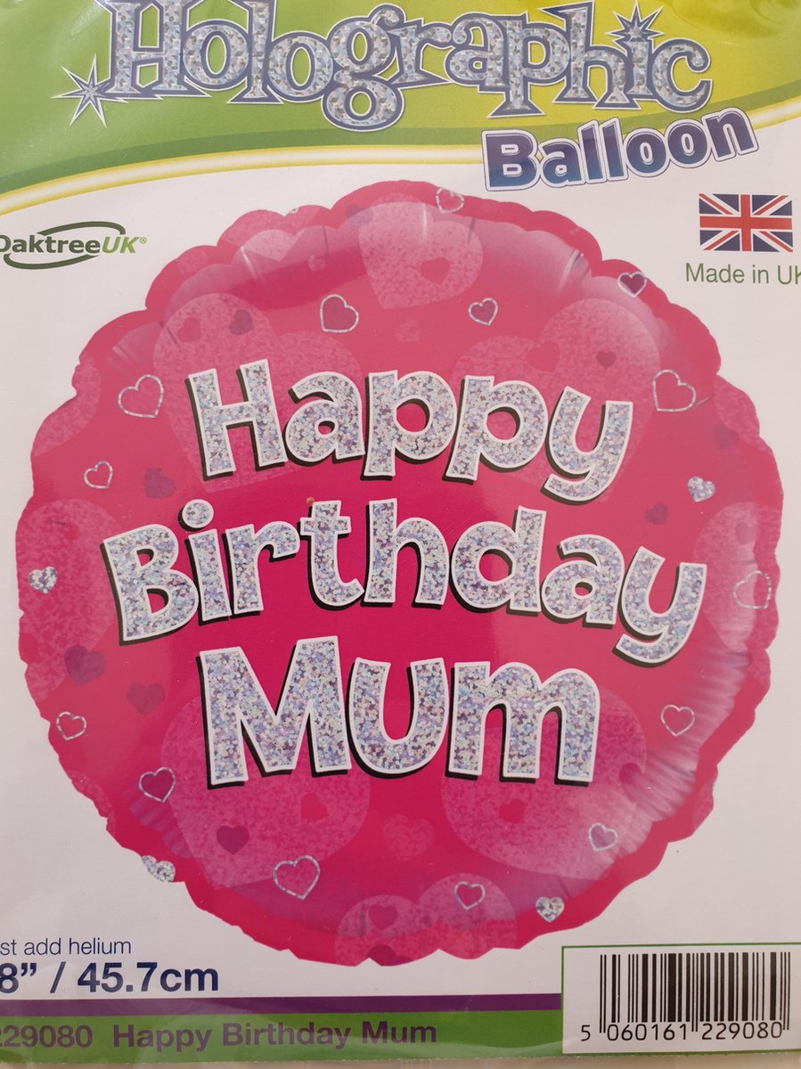 folieballon Happy Birthday Mum