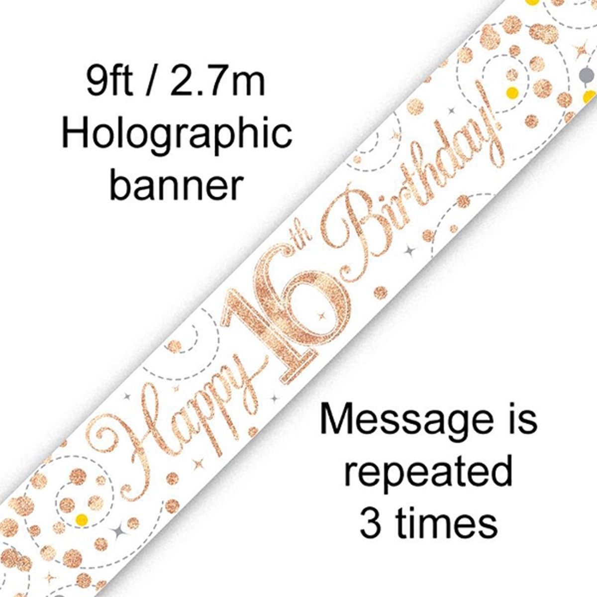 Banner 16 jaar Rose Gold