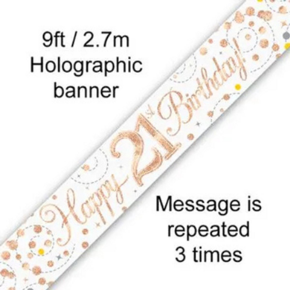 Banner 21 jaar - 270cm - oaktree - wit/rose