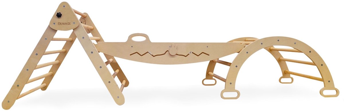     - Klimboog - 3-delig - Balans board kinderen - Houten   - Opvouwbare Klim Driehoek - Kinder klimtoren Montessori