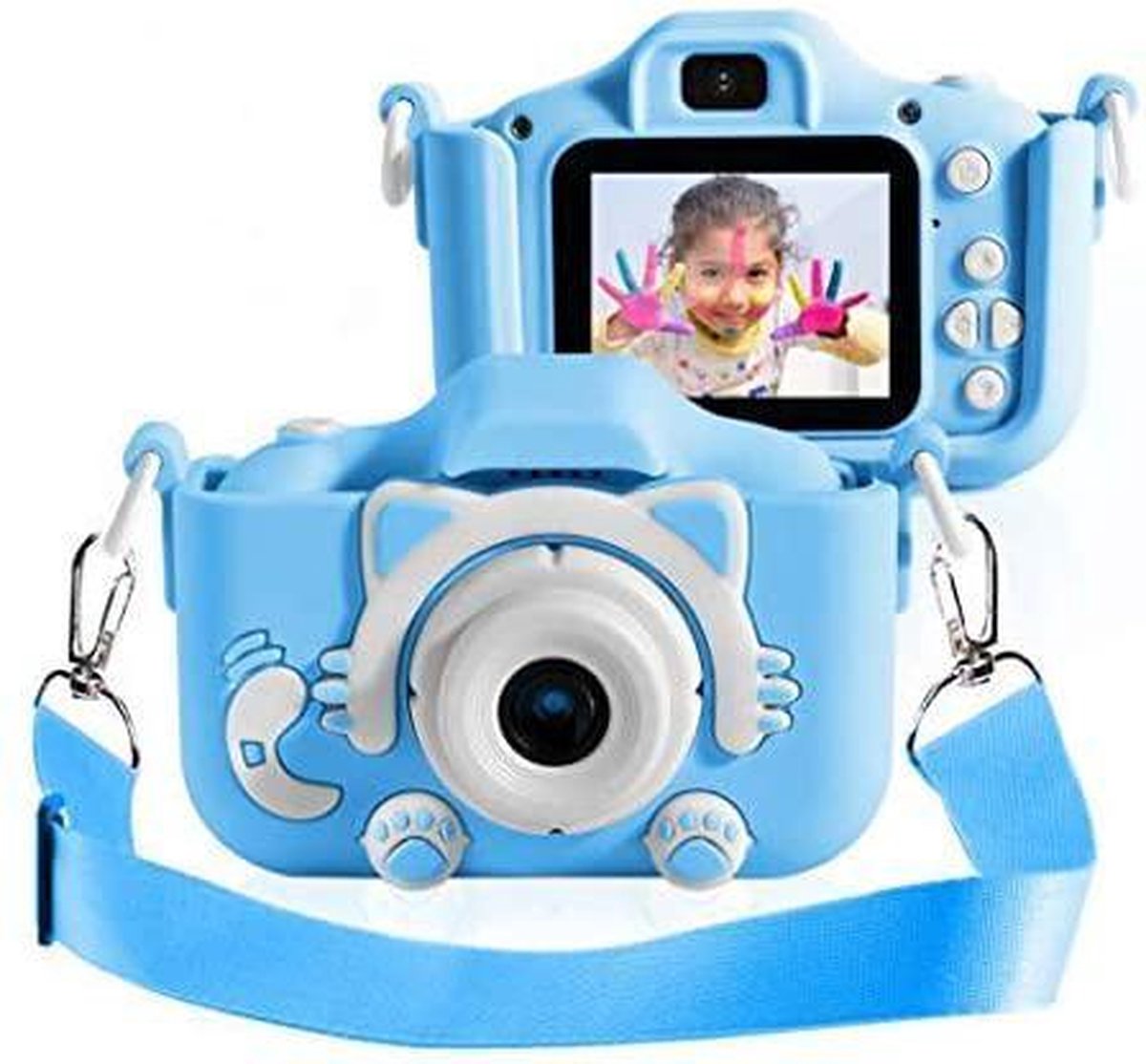 OHOME® Digitale Kindercamera HD 1080p 32GB Inclusief Micro SD Kaart - Vlog Camera voor Kinderen - Digitaal Kinderfototoestel - Klein Formaat Speelgoed Camera - Blauw