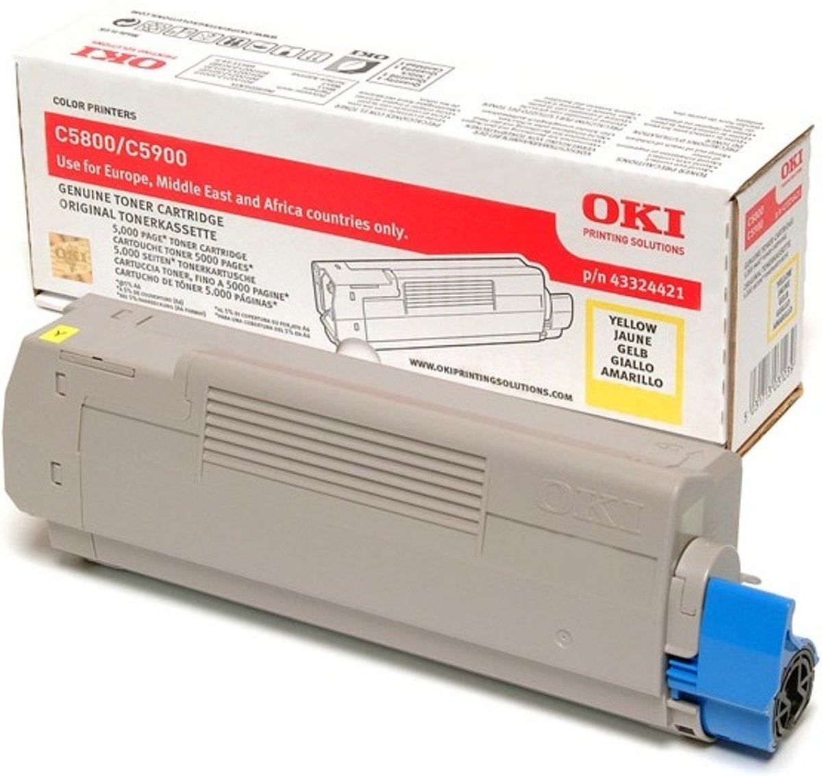 Oki 43324421 - Tonercartridge Geel  (Originele Oki toner)