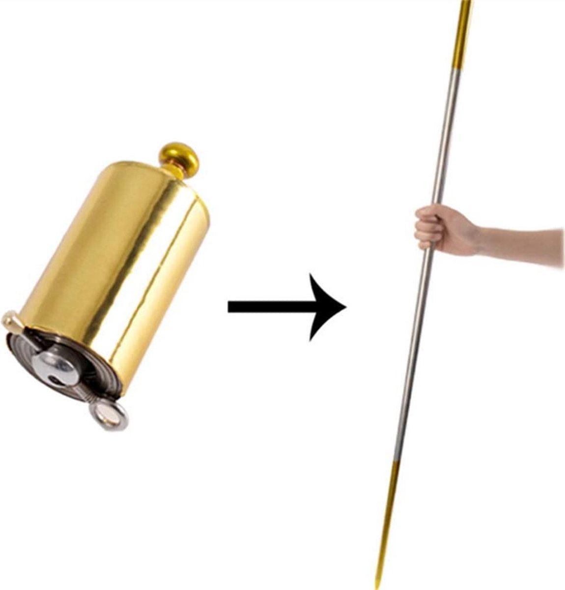 Metalen Magic Staff - Goud - Toverstok - Uitschuifbare Stok - Pocket Staff - Bekend van TikTok