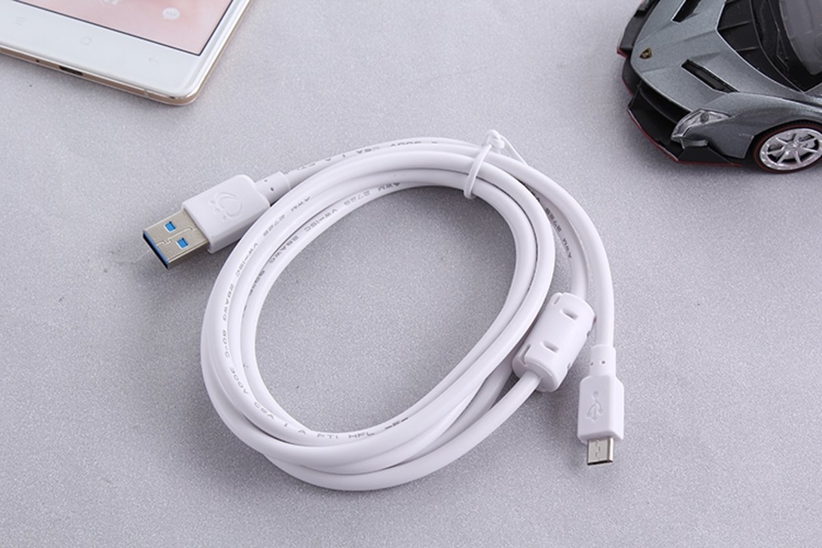 Olesit K102 Micro USB Kabel 1.5 Meter Fast Charge 2.1A High Speed Laadsnoer Oplaadkabel - Magnetische Ring Data Sync & Transfer geschikt voor de Xiaomi Modellen - Wit