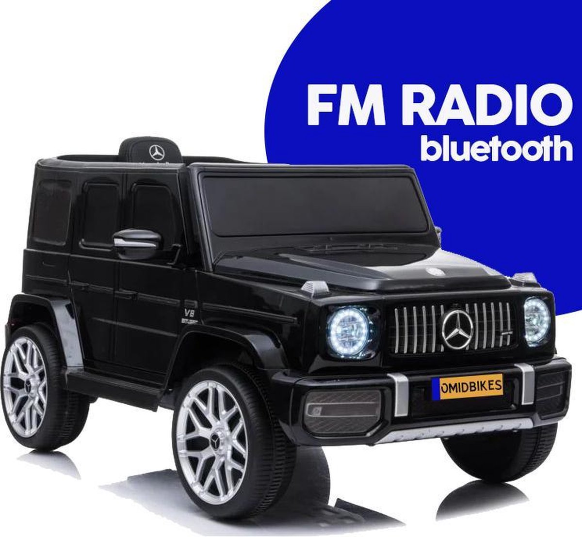 Mercedes-Benz G63 elektrische kinderauto 12v - zwart metallic - Afstandsbediening - FM radio - leer - Bluetooth