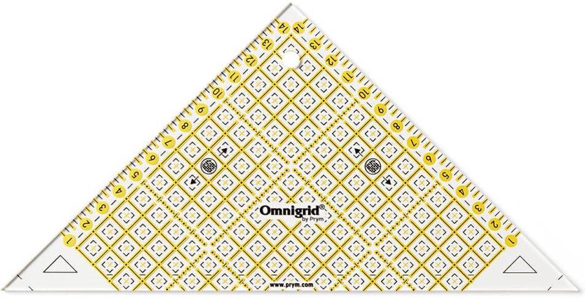 Driehoek voor 1/2 kwadraad tot 15cm Omnigrid Prym 611314