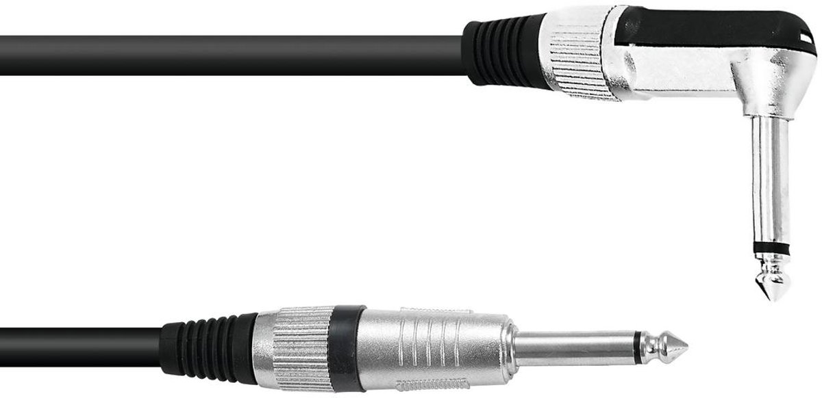 OMNITRONIC Jack cable 6.3 mono 1x 90° 0.9m bk