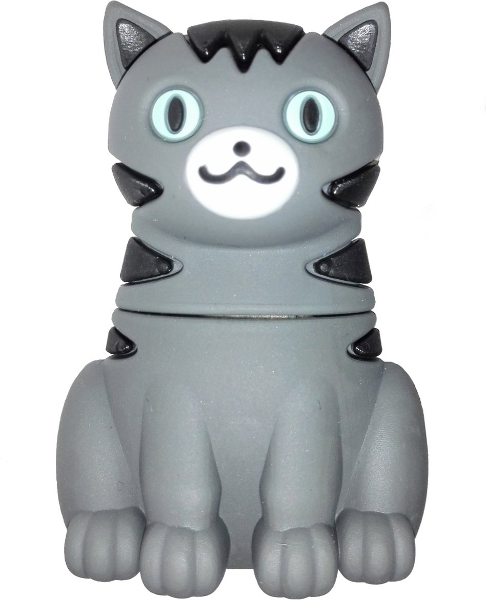 USB-stick schattige kat / poes grijs met zwarte strepen 8GB