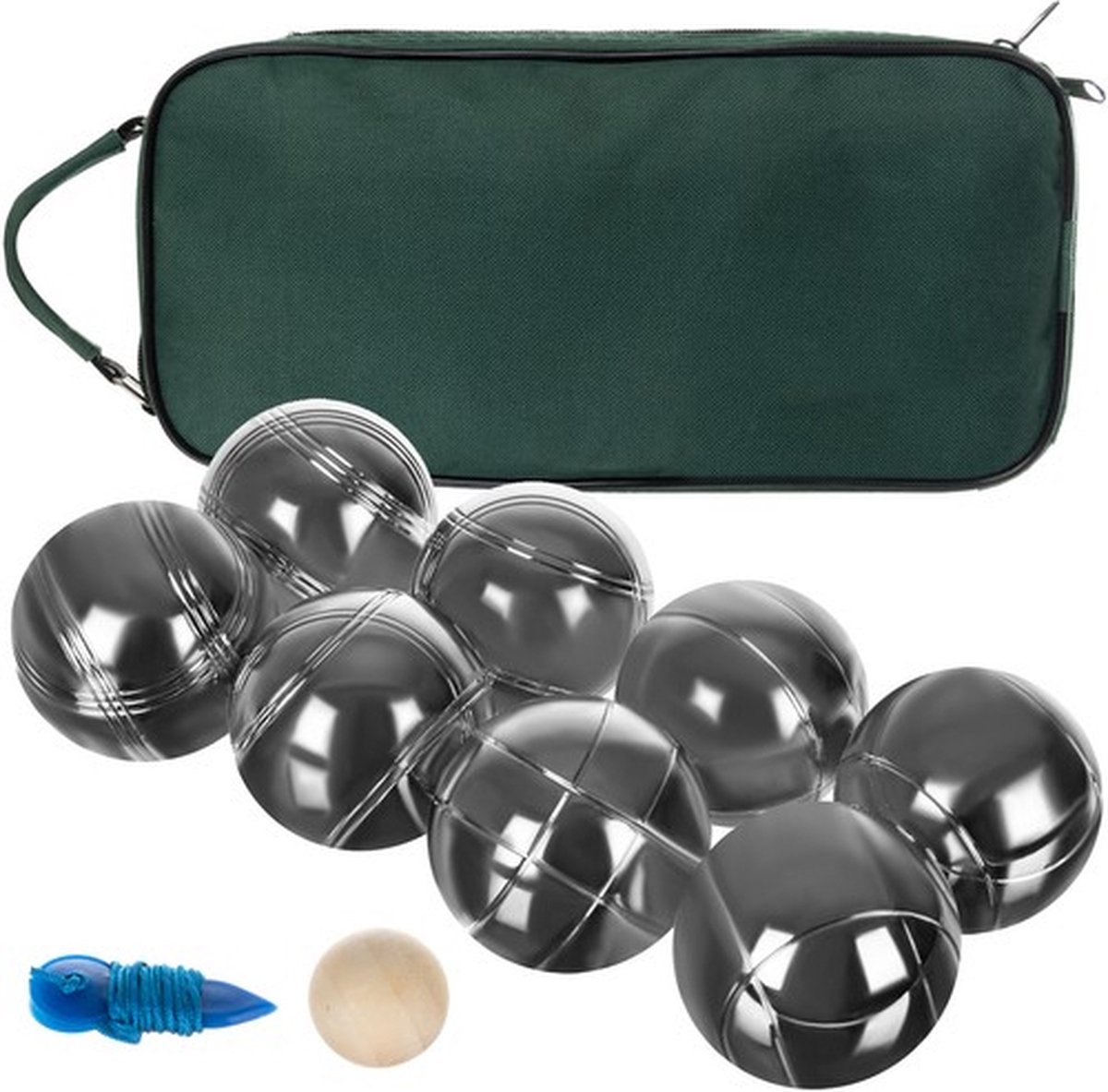  s Luxe Jeu de Boules Set V - 8 Ballen - Chroom