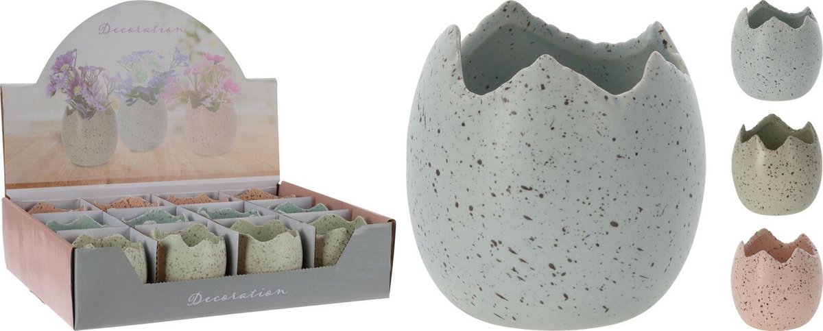 Oneiro’s Luxe EI KERAMIEK PASTEL D7 H7 cm 3 ASSORTIE KLEUREN – decoratie – pasen – paasdecoratie – paashaas – eieren – has – kip – gekleurde eieren – paastak – lente – feestdecoratie