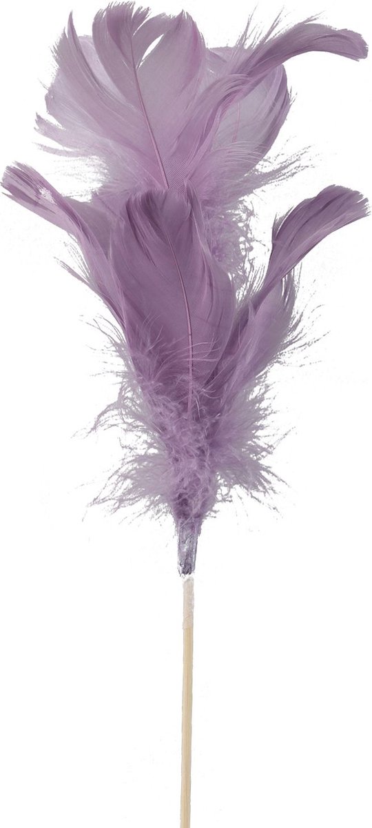 Oneiro’s Luxe pb. 12 goose feathers/stick Paars 72 cm – decoratie – pasen – paasdecoratie – paashaas – eieren – has – kip – gekleurde eieren – paastak – lente – feestdecoratie