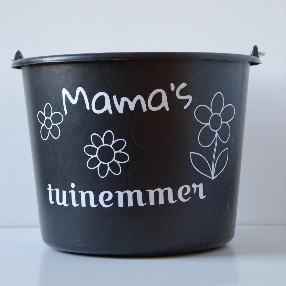 Emmer met tekst: Mamas tuinemmer