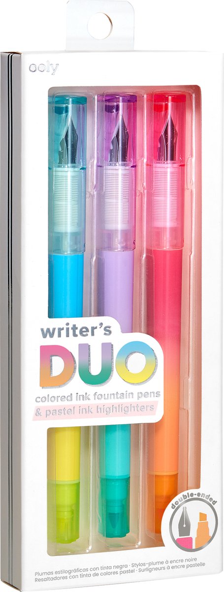 Ooly - Writers Duo 2 in 1 Fountain Pens + Highlighters